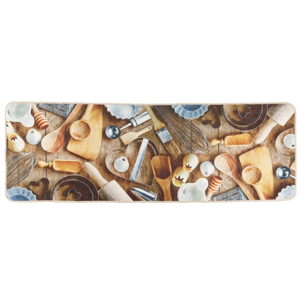 Alfombra de cocina lavable antideslizante multicolor 60x180 cm M 2