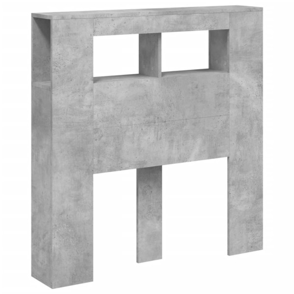 Cabecero LED madera ingeniería gris hormigón 100x18.5x103.5 cm M 3