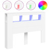 Cabeceira cama c/ LEDs 140x18.5x103.5 cm deriv. madeira branco 2