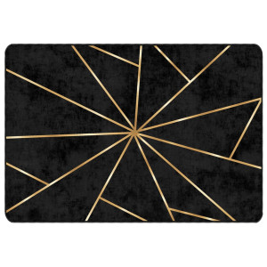 Tapete lavável antiderrapante 160x230 cm preto e dourado H