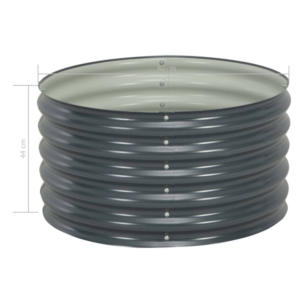 Canteiro/vaso elevado aço galvanizado 80x80x44 cm cinzento M 5