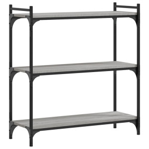 Librería 3 estantes madera ingeniería gris Sonoma 80x30x86 cm H