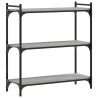 Librería 3 estantes madera ingeniería gris Sonoma 80x30x86 cm 2
