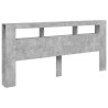 Cabecero LED madera ingeniería gris hormigón 220x18.5x103.5 cm 3