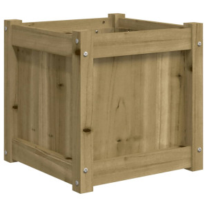 Jardinera madera maciza de pino impregnada 40x40x40 cm H
