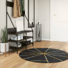Alfombra lavable antideslizante negro y dorado Ø 120 cm 1