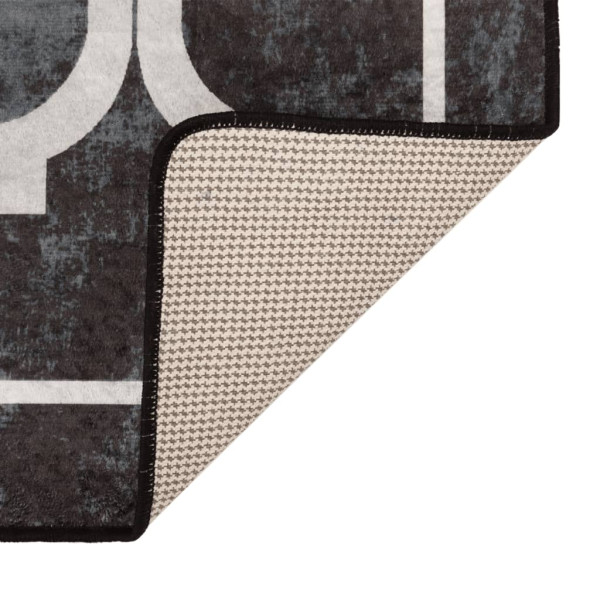 Tapete lavável antiderrapante 80x150 cm preto e branco M 4