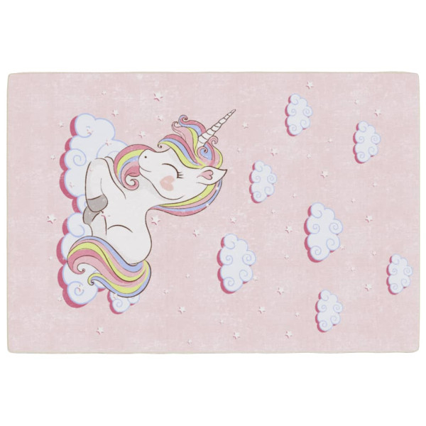 Alfombra niños lavable antideslizante unicornio rosa 160x230 cm M 2