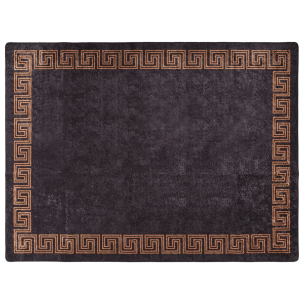 Alfombra lavable antideslizante negro y dorado 400x300 cm M 2