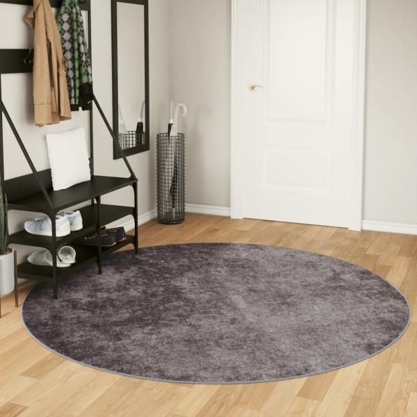 Alfombra lavable antideslizante gris Ø 200 cm D