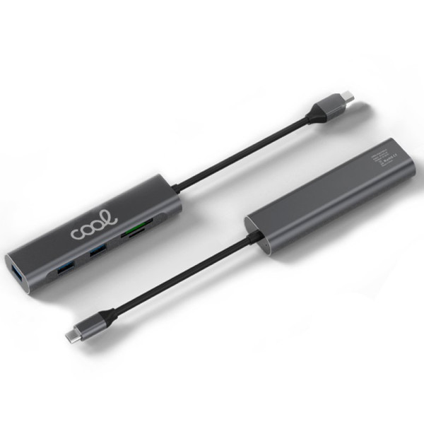 Hub Type-C Universal COOL 5 em 1 alumínio (3 x USB 3.0 + SD + Micro SD) M 5