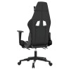 Silla gaming con reposapiés cuero sintético negro blanco 5