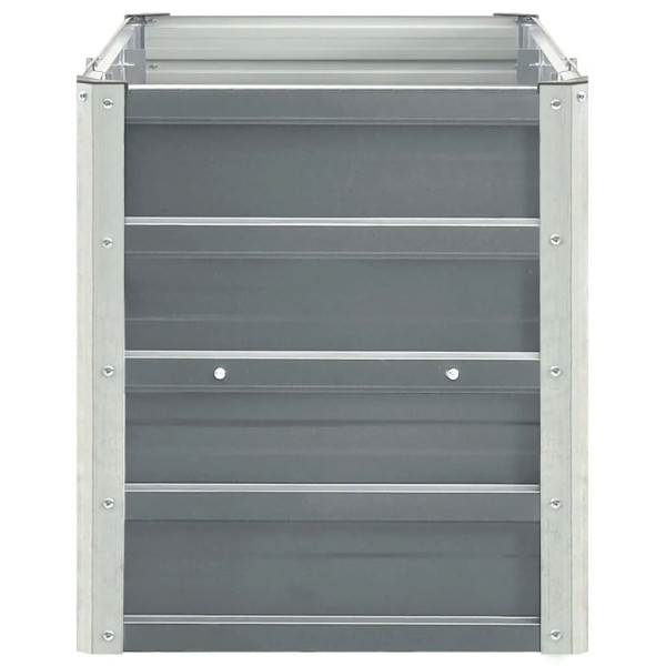 Canteiro elevado de jardim aço galvanizado 240x40x45cm cinzento M 3