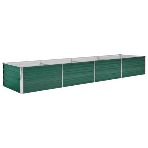 Canteiro elevado de jardim aço galvanizado 320x80x45 cm verde H