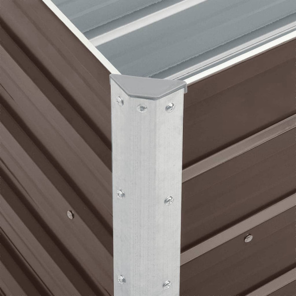 Canteiro elevado de jardim aço galvanizado 240x40x45cm castanho M 5