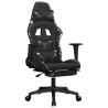 Cadeira gaming massagens apoio pés couro artif preto/camuflagem 2