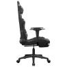 Cadeira gaming massagens apoio pés couro artif preto/camuflagem 3