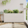 Jardinera de madera maciza de pino blanca 150x50x70 cm 3