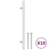 Tiradores para armarios 10 uds acero inoxidable plateado 160 mm 2