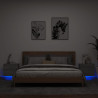 Mesitas de noche de pared con luces LED 2 unidades gris Sonoma 1