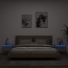 Mesitas de noche de pared con luces LED 2 unidades gris Sonoma 1