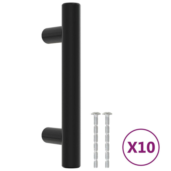Puxadores para móveis 10 pcs 64 mm aço inoxidável preto M 2