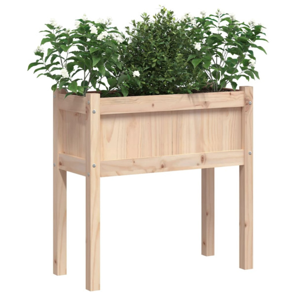 Jardineras de exterior con patas 2 uds madera maciza de pino M 3