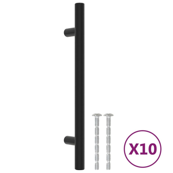 Puxadores para móveis 10 pcs 128 mm aço inoxidável preto M 2