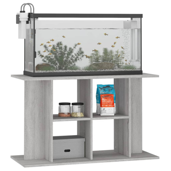 Soporte para acuario madera ingeniería gris Sonoma 100x40x60 cm M 3