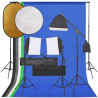 Kit de estudio fotográfico con set de luces. fondo y reflector 1