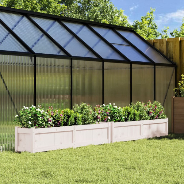 Jardineras de exterior 2 unidades madera maciza de pino blanco D