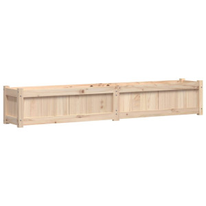 Jardinera de madera maciza de pino 180x31x31 cm H
