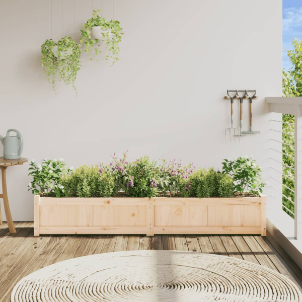 Jardinera de madera maciza de pino 180x31x31 cm M 3