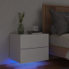 Mesita de noche de pared con luces LED blanco 1