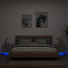 Mesitas de noche de pared con luces LED 2 uds gris hormigón 1