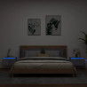 Mesitas de noche de pared con luces LED 2 uds gris hormigón 1