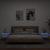 Mesitas de noche de pared con luces LED 2 unidades blanco 1