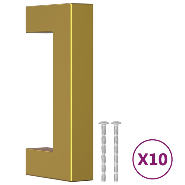 Tiradores para armarios 10 uds acero inoxidable dorado 64 mm M 2