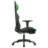 Silla gaming de masaje y reposapiés cuero sintético negro verde 5