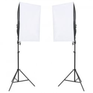 Kit de estúdio fotográfico c/ conjunto de iluminação e refletor H