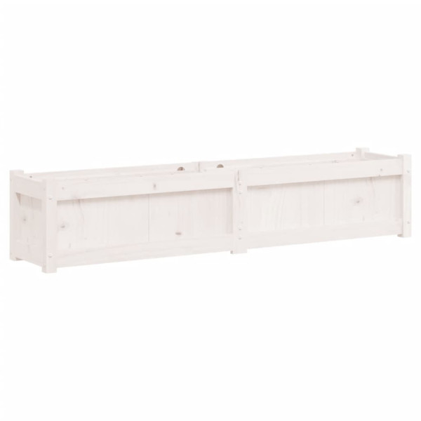Jardinera de madera maciza de pino blanca 150x31x31 cm M 2