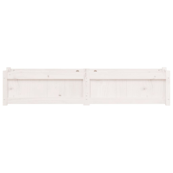 Jardinera de madera maciza de pino blanca 150x31x31 cm M 5