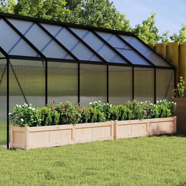 Jardineras de exterior 2 unidades madera maciza de pino D