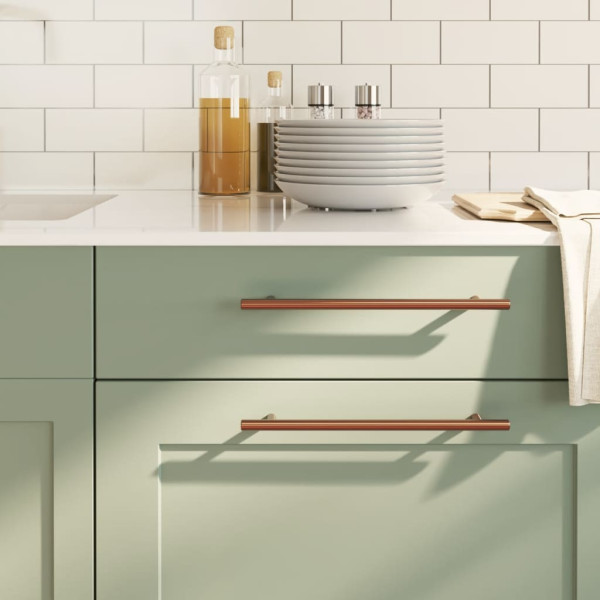 Tiradores para armarios 5 uds acero inoxidable bronce 224 mm D