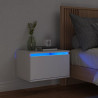 Mesa de cabeceira de parede com luzes LED branco 1