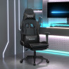 Silla gaming con reposapiés cuero sintético negro 1