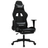 Silla gaming con reposapiés cuero sintético negro 2