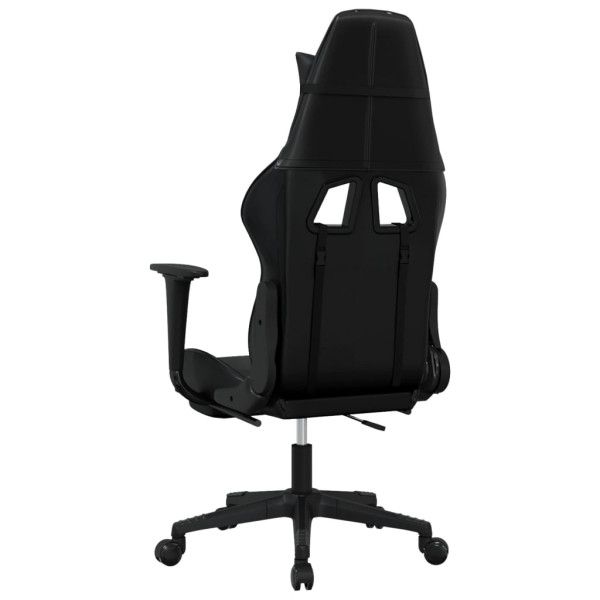 Cadeira gaming c/ apoio pés couro artificial preto M 5