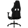 Silla gaming con reposapiés cuero sintético negro 5
