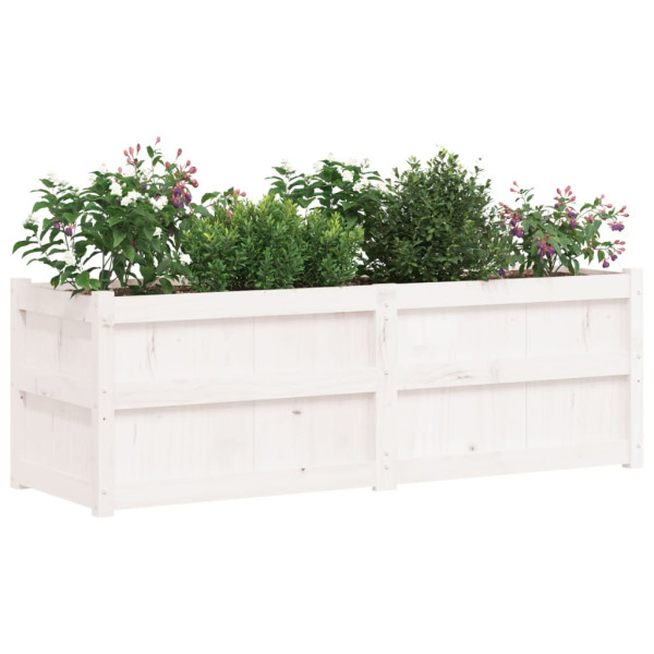 Vaso/floreira de jardim 150x50x50cm madeira pinho maciça branco M 4